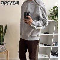 TIDE BEAR เสื้อสเวตเชิ้ตผู้ชายหล่อมีสไตล์เสื้อกันหนาวฤดูใบไม้ร่วงเสื้อกันหนาวอินเทรนด์