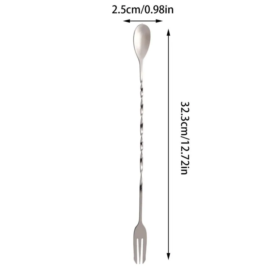 StainlessLUX 77503 Brilliant Stainless Steel Long Spoons / Stirrer Set (2  Pieces / Set)