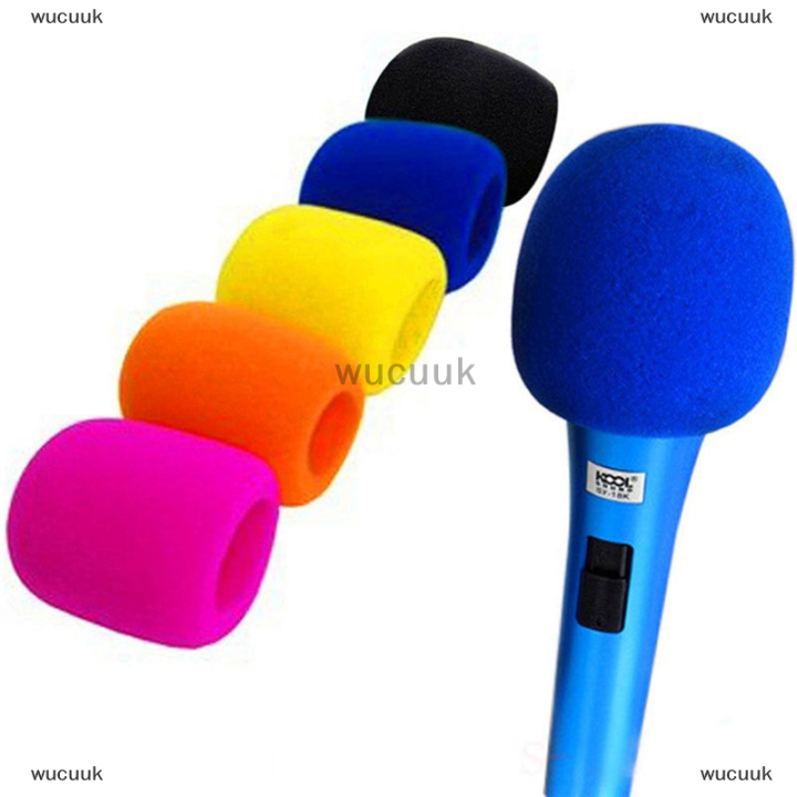 wucuuk-ที่ครอบเครื่องเสียงสำหรับเวทีไมโครโฟนที่บังลมฟองน้ำแบบพกพาสีสันสดใส