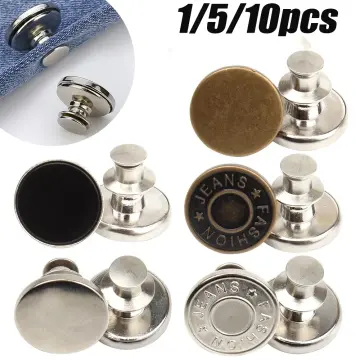 10pcs 17mm Denim Jeans Buttons With Rivets, No-sewing Metal Button Repair  Kit, Removable And Replaceable