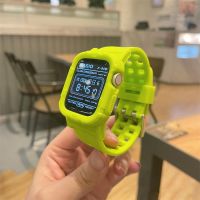 [HOT JUXLLKBKOW 514] สายกีฬาซิลิโคนอ่อนนุ่มสำหรับ Apple Watch Series 7 SE 6 5 4 3สายรัดสร้อยข้อมือ Apple IWatch Band 41มม. 45มม. 44มม. 42มม. 38มม. 40มม