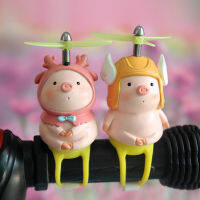 【cw】Cute Cartoon Raincoat Piggy Car Decoration Dashboard Toys Creative Electric Motorcycle Balance Bicycle Decoration Birthday Gifts 【hot】