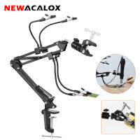 NEWACALOX 360° Rotatable PCB Motherboard Fixture Hair Dryer Holder Third Soldering Helping Hands Heat cket Welding Tool