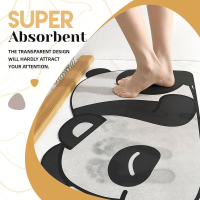 Cartoon Cat Dog Panda Quick Drying Anti-Slip Mat Super Absorbent Bath Mat Nappa Skin Floor Mats Toilet Car Home Decor