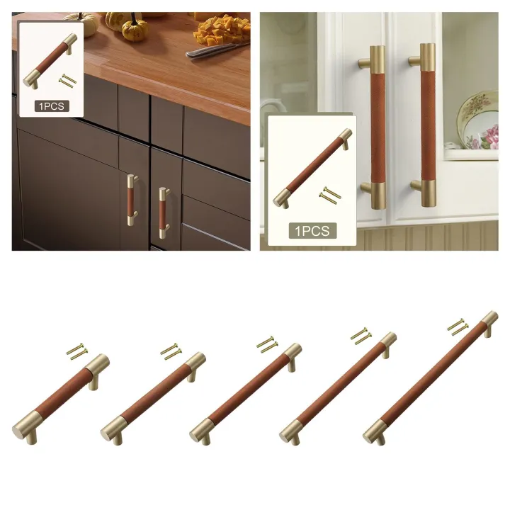 brass-cupboard-handle-with-pu-leather-kitchen-cabinet-door-knob-furniture-drawer-pull-hardware-pulls-bar-handle