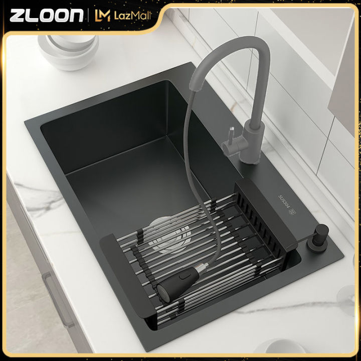 Zloon Nano Sink Sus304 Nano Black Multiworkstation Stainless Steel