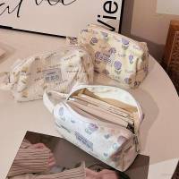 Tulip Cute Pencil case Portable Girl Student Children Stationery Box Creative Pencil Box Cute Tulip Pattern Pen Bag