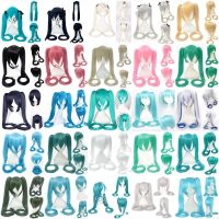 28 Colors Miku Cosplay Wig Long Heat Resistant Synthetic Hair Clip Ponytails Wigs   Wig Cap