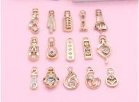 ▤﹍№ Diamond Zip Puller Gold Pull Wallet Metal Pull Pendant DIY Zipper Head Accessories