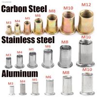 ❈✺ 10/20pcs M3 M4 M5 M6 M8 M10 M12 304 Stainless Steel Carbon Steel Aluminum Flat Countersunk Head Rivet Nut Insert Rivnut Nutsert