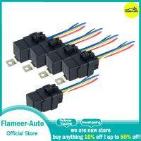 Flameer 5ชิ้นรีเลย์กันน้ำพร้อมอุปกรณ์เสริมยืดเกาะ12V DC Spdt สายทองแดงดีบุก