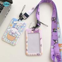 GDRGHJN เคสใส่บัตรการ์ตูน Sampul Kartu แมวเมโลดี้คิตตี้บัตรธนบัตรแบบพกพาได้เคสใส่บัตรสายห้อยซองใส่บัตร Kuromi