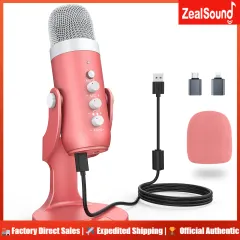 ZealSound k66 USB Condenser Microphone Black + Pink