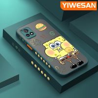 YIWESAN เคส U3X สำหรับ VIVO Y52S Y31s Y54s IQOO U3 IQOO มีน้ำค้างแข็งโปร่งใสการ์ตูน SpongeBob แข็งด้านข้างขอบสี่เหลี่ยมรูปแบบกล้องปลอกซิลิโคนกันกระแทกเคสนิ่ม