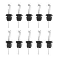 10-Pack Stainless Steel Wine Pourers Liquor Pour Spouts Set for Wine Liquor Olive Oil Coffee Syrup Vinegar Bottles