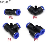 5Pcs Air Pneumatic Tube Fitting OD 4mm 6mm 8mm 10mm 12mm 14mm 16mm T Y L I Tpye PV Plastic Quick Connector Push In Pipe Hose