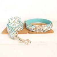 ⊙☃ Personalized Pet Collar Customized Nameplate ID Tag Adjustable Water Clear Flower Cat Dog Collars Lead Leash