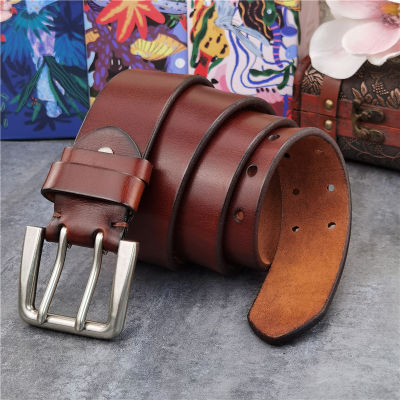 43MM Double Pin Metal Belt Buckle Super Wide Thick Leather Belt Ceinture Homme Luxury Waist Belt Fot Men MBT0018