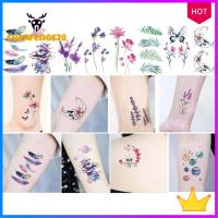 ใหม่ขา Body Art คงทนที่ถอดออกได้ Black Rose Butterfly Design รอยแผลเป็นจากรูปลอกชั่วคราว3D Body สติ๊กเกอร์รอยสัก