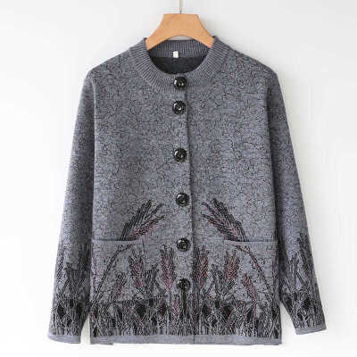 Middle-aged and old womens cardigan sweater in old clothes mother the spring and autumn period and the knitting coat grandma old sweater female