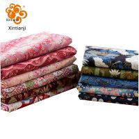 Xintianji Bronzed Cotton Fabrics Japanese Printed Fabric For Kimono Home Handmade Sewing Materials 0.5yard TJ1023