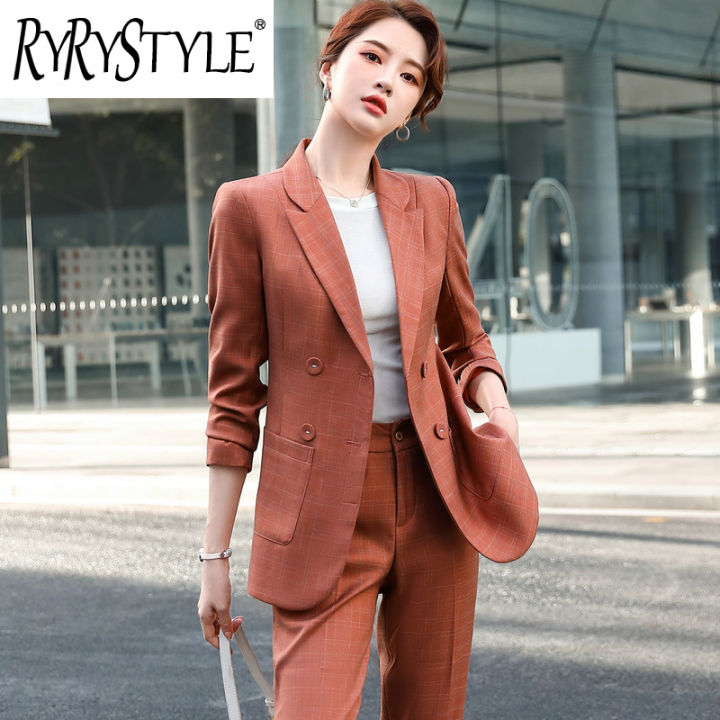 RYRYSTYLE High End Professional Pants Suits Women Spring New