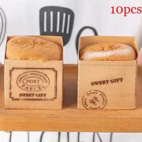 10pcs Kraft Cake Box Heat Resistant Baking Paper Box With Inner Tray Square Packaging Box Disposable Dessert Paper Cups