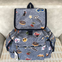 Lesportsac 2023 กระเป๋าผ้าบ้านกันน้ำกันน้ำกระเป๋าผ้าใช้งานได้จริงและน้ำหนักเบากระเป๋าเป้นักเรียน Snoopy กระเป๋านักเรียน7839ขนาดใหญ่