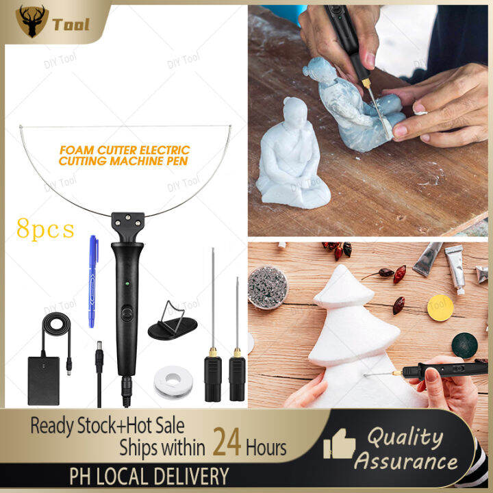 Handheld Electric Foam Cutter Kit with 2 Straight Tips & 1 Arch Tip