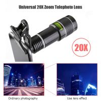 Universal 20X Zoom Telephoto Lens External Mobile Phone Camera Lens With Clip Portable Lens For Cellphone for Viewing Travel