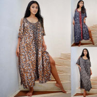 DN0899ปิดไหล่บิกินี่ขึ้นปกผู้หญิง Boho ชายหาด Tunic Kaftan O Versize แยก Maxi D Ress บีชสวม