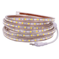 หรี่แสงได้หลอดไฟ Led Strip 220โวลต์5050 60LED /M ที่มีความยืดหยุ่นหลอดไฟ LED กันน้ำเทปสตริง1เมตร2เมตร5เมตร10เมตร20เมตร50เมตร100เมตรตกแต่งบ้าน