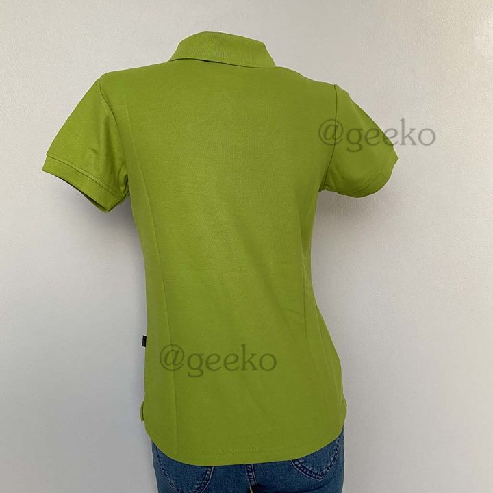 geeko-เสื้อโปโลตรากวาง-สีเขียวไพร-เนื้อผ้านุ่ม-สวมใส่สบาย-รับปัก-รับสกรีน-มีบริการส่งเก็บเงินปลายทาง