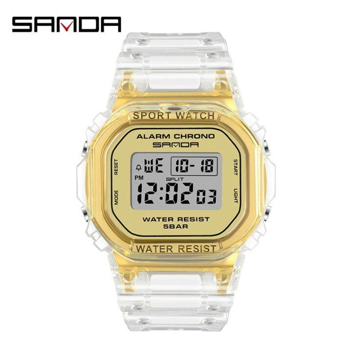 sanda-2023-women-watch-digital-watch-stylish-simple-transparent-strap-personality-design-electronic-watch-girl-gift-multicolor