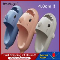 Summer Shark Slides Women Men Slippers Cartoon Couples Flip Flops Beach Cool Sandals Non-Slip Soft Eva House Bath Funny Slippers