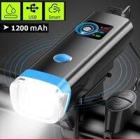 RMH5Y Front Lights Auto Shut Off Super Bright USB Rechargeable Set LED Mount Bike Lights Waterproof Headlight Flashligh Horn