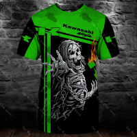 (ALL IN STOCK XZX)    Kawasaki T Shirts Motorcycle Racing Engine 3d Print Men Women Fashion O Neck Short Sleeve T Shirt 07   (FREE NAME PERSONALIZED)