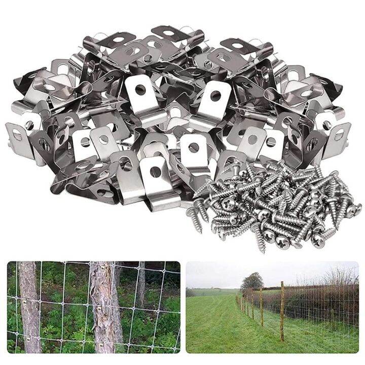 BTC3 100pcs Livestock Stainless Steel Chain Link Fence Ties Cattle
