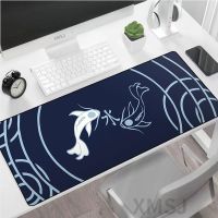 Koi Fish Table Mats พรมเครื่องเกมพีซีคีย์บอร์ดเมาส์แผ่นรองเมาส์ขนาดใหญ่ 90X40CM แผ่นรองเมาส์สไตล์จีนอุปกรณ์เสริมสำหรับเกมแผ่นรองเมาส์