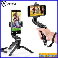 Amorus ขาตั้งกล้องกันสั่นสำหรับโทรศัพท์,ขาตั้งกล้อง Dslr หมุนได้360องศาไม้เซลฟี่สำหรับ Apple Huawei Samsung Xiaomi สำหรับไลฟ์สตรีม Vlog ขาตั้งกล้องสำหรับโทรศัพท์มือถือ Vlogging กล้องสำหรับถ่ายภาพ