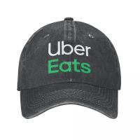 [Tsdopn34gpt]   Denim style hat - uber Eats Driver Logo Delivery Unisex baseball cap denim style washing hat outdoor casual hat Training Quick Back Hat