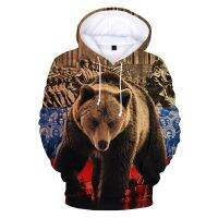 Sudadera con capucha de oso ruso para hombres y mujeres, sudaderas con capucha con estampado 3D informal, jerséis con bandera rusa, ropa de calle para niños y niñas, abrigo de moda, nuevo