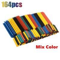 164pcs Heat Shrink Tube Kit Thermoresistant Heat-shrink Tubing Wrapping Kit Electrical Connection Wire Cable Insulation Sleeving Cable Management