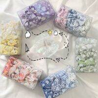 [ร้อน] 5ชิ้น/แพ็ค Sablon Bunga สาวชุด Scrunchie เนียนผู้หญิงยืดหยุ่นยางรัดผมสายรัดเหงือกเครื่องประดับผม Headwear 2022 Scrunshie