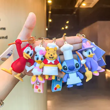 Disney Stitch Keychain Variety of Cartoon Lilo & Stitch Cute Doll Keyring  Fashion Couple Bag Ornament Key Chain Car Pendant Gift