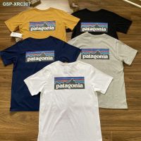 Patagonia กางเกงผ้าฝ้าย2022มีตัวอักษรคลาสสิก,ฤดูใบไม้ผลิฤดูร้อนเสื้อยืดลำลองฤดูใบไม้ผลิสำหรับทั้งหญิงและชายแขนสั้น