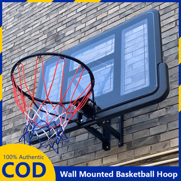 Wallmounted basketball ring and board set Basketball Hoops Outdoor