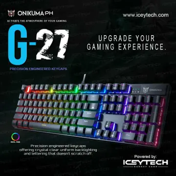 ONIKUMA G27 Wired 104-Keys Backlit Mechanical Gaming Keyboard