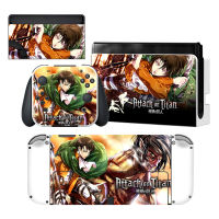 Attack On Titan Nintendoswitch ผิวสติกเกอร์รูปลอกสำหรับ Nintendo Switch OLED คอนโซล Joy-con Controller Dock ผิวไวนิล-hjgytyuuiytt