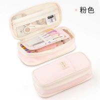 Students Simple Large Capacity Pencil Case Canvas Pencil Bag School Stationery Storage Bag Girls Pen Case Student Stationery Pencil Cases Boxes